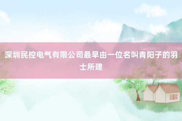 深圳民控电气有限公司最早由一位名叫青阳子的羽士所建